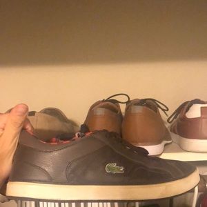 Lacoste brown pure leather shoes,perfect condition